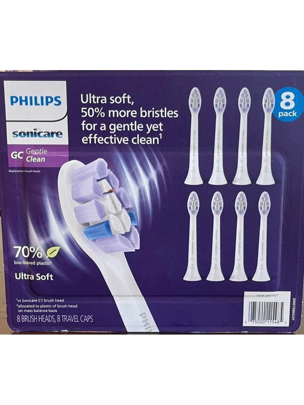 Philips Sonicare Gentle Clean Premium ToothX Replacement Brush Heads 8 Pack NEW